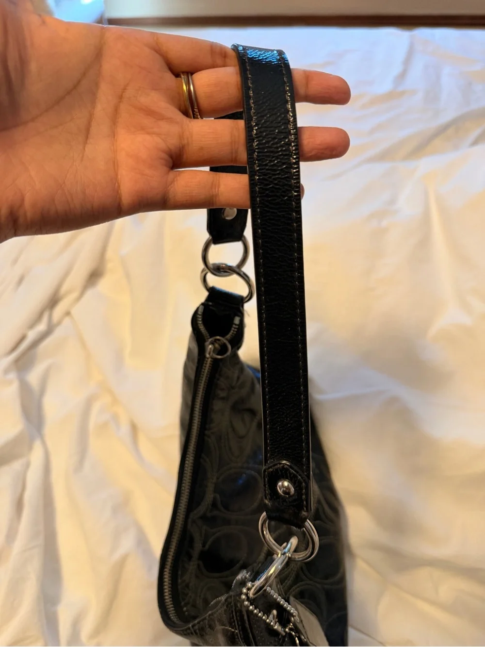 Coach Black Quilted Signature Hobo Bag